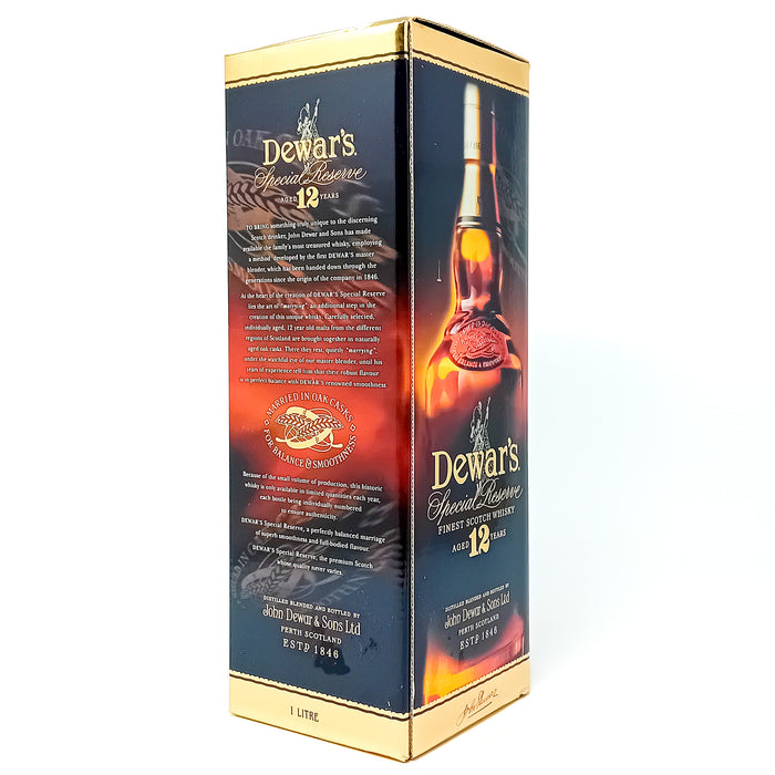 Dewar's 12 Year Old Special Reserve Blended Scotch Whisky, 1L, 43% ABV