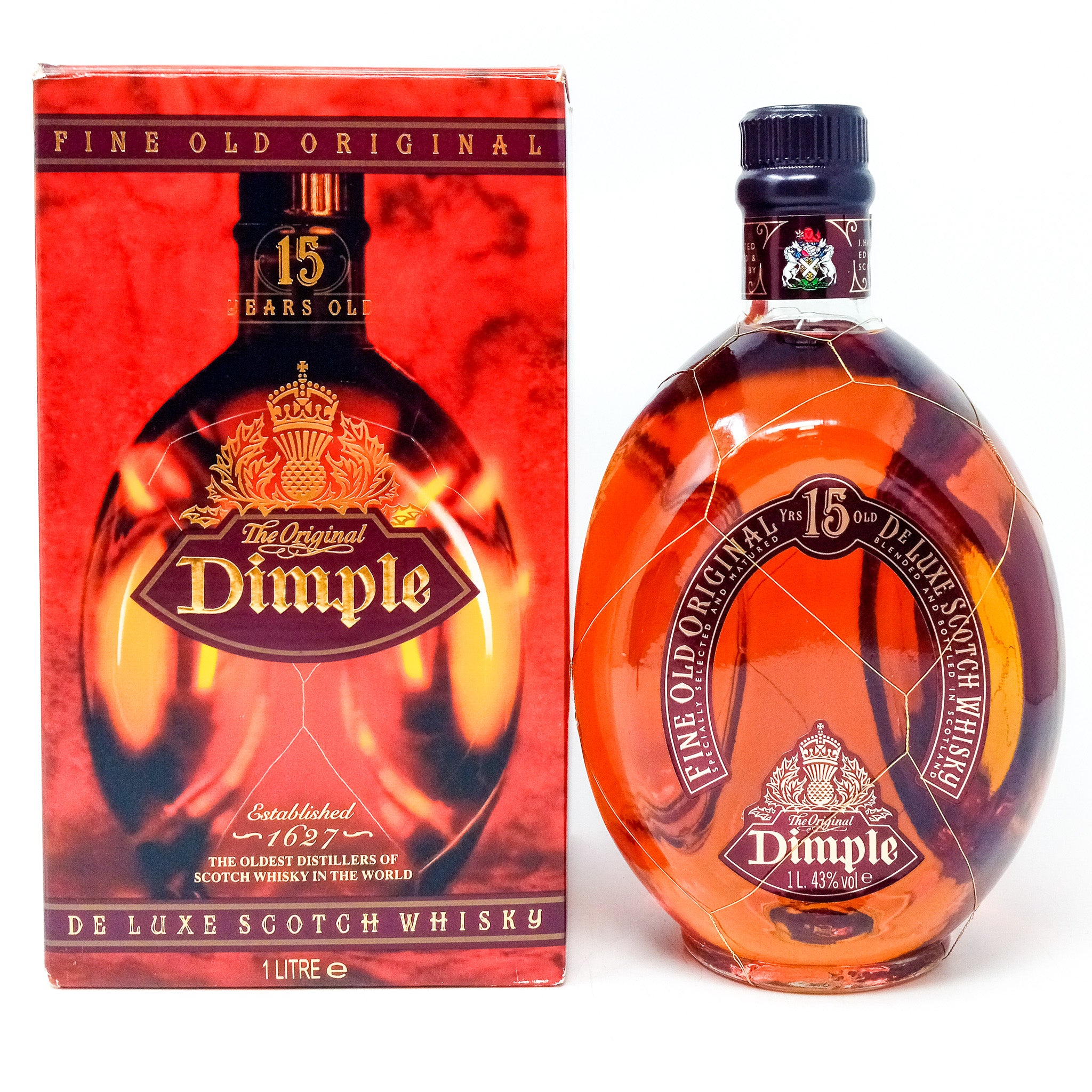 Dimple 15 Year Old Blended Scotch Whisky, 1L, 43% ABV