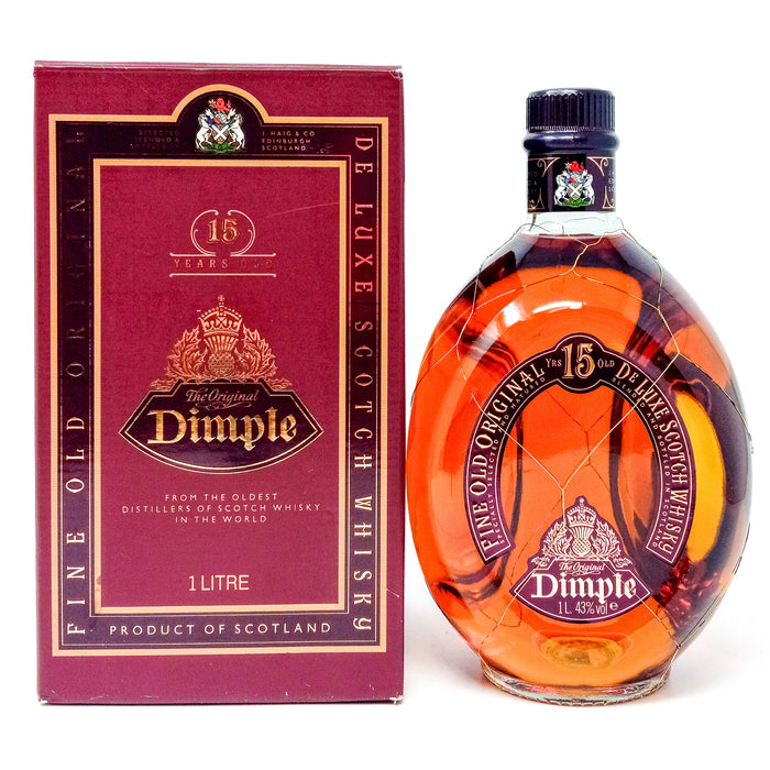 Dimple 15 Year Old Blended Scotch Whisky, 1L, 43% ABV