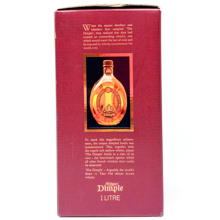 Dimple 15 Year Old Blended Scotch Whisky, 1L, 43% ABV
