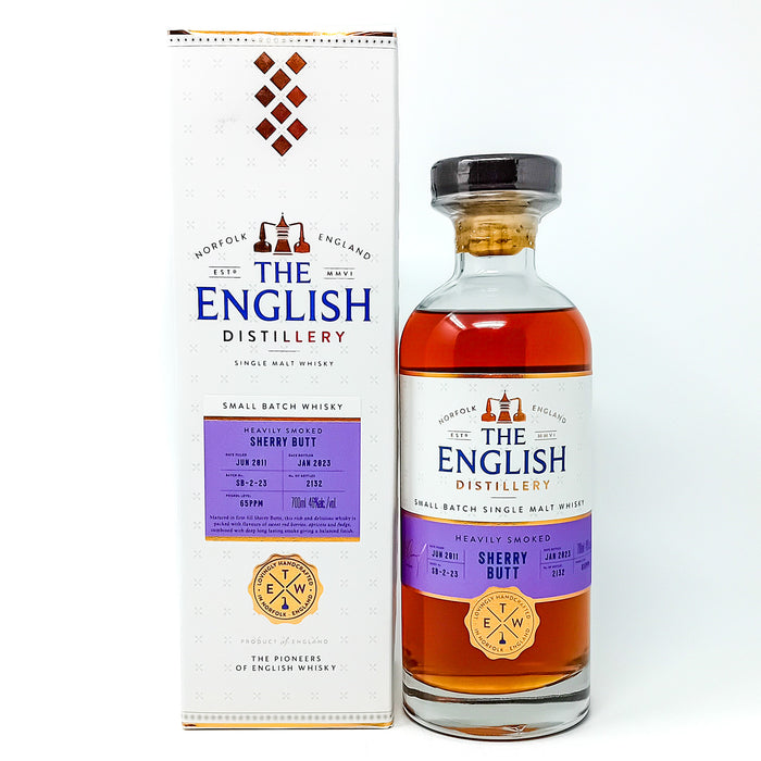 English Whisky 2011 Heavily Smoked Sherry Butt Single Malt Whisky, 70cl, 46% ABV