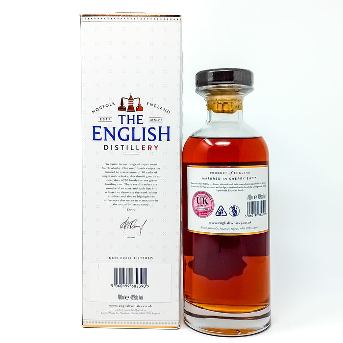 English Whisky 2011 Heavily Smoked Sherry Butt Single Malt Whisky, 70cl, 46% ABV