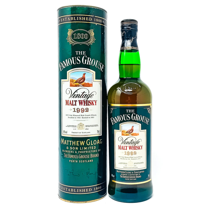 Famous Grouse 1992 Vintage Blended Malt Scotch Whisky, 70cl, 40% ABV