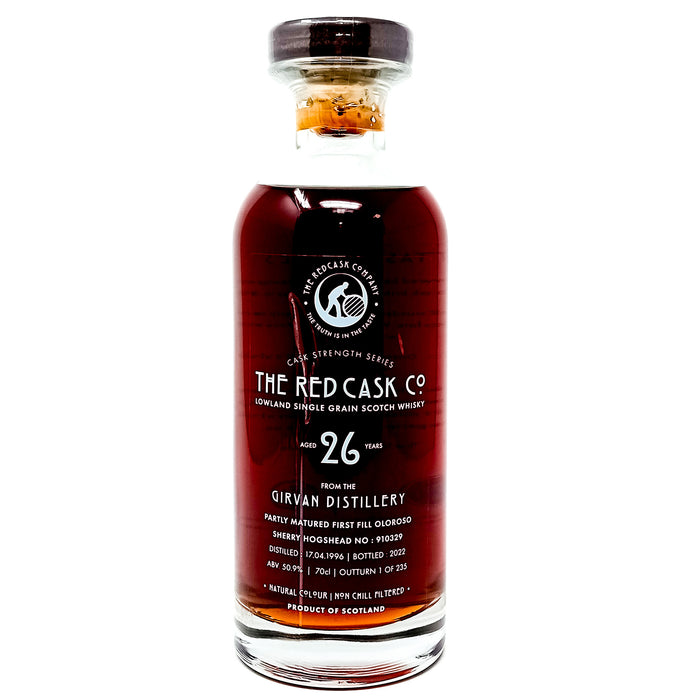 Girvan 1996 26 Year Old Cask Strength Series The Red Cask Co. Single Grain Scotch Whisky, 70cl, 50.9% ABV