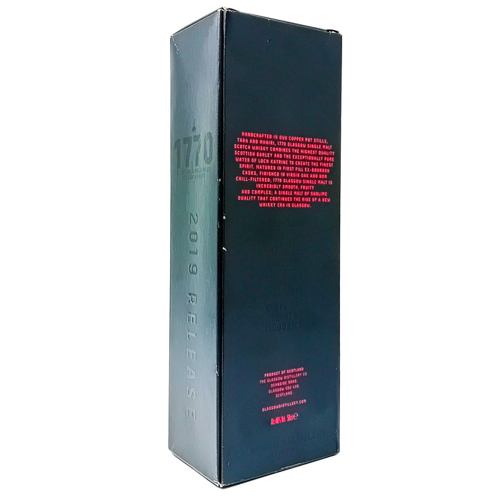 Glasgow 1770 Glasgow Single Malt 2019 Release Single Malt Scotch Whisky, 50cl, 46% ABV