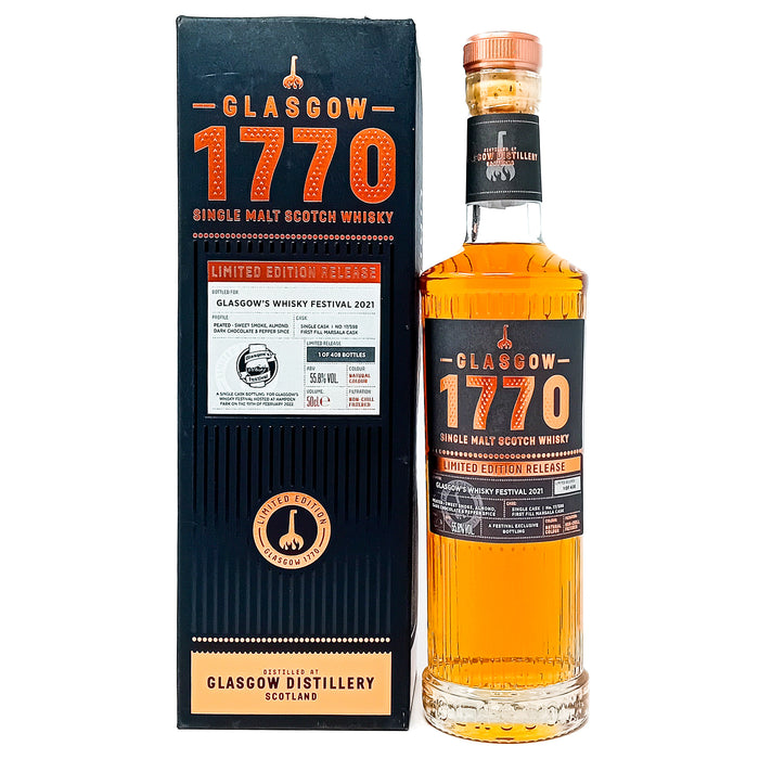 Glasgow '1770' Single Cask #598 Glasgow Whisky Festival 2021 Single Malt Scotch Whisky 70cl, 55.8% ABV