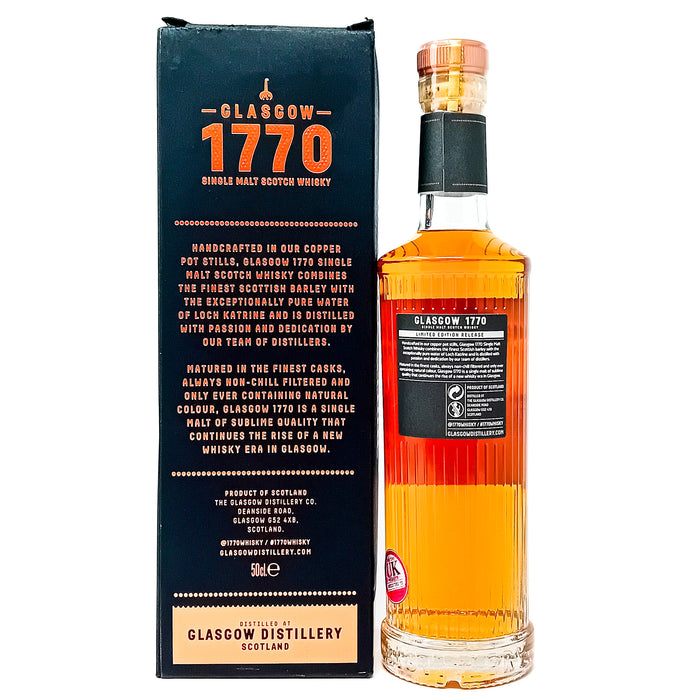Glasgow '1770' Single Cask #598 Glasgow Whisky Festival 2021 Single Malt Scotch Whisky 70cl, 55.8% ABV