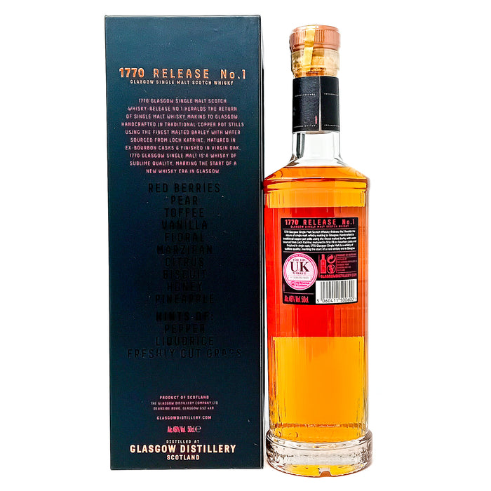 Glasgow Distillery 1770 Release No.1 2018 Single Malt Scotch Whisky, 50cl, 46% ABV