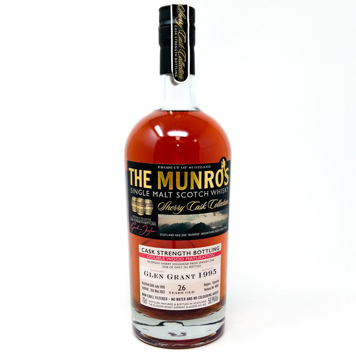 Glen Grant 1995 26 Year Old The Munro's Sherry Cask Collection Single Malt Scotch Whisky, 75cl, 40% ABV