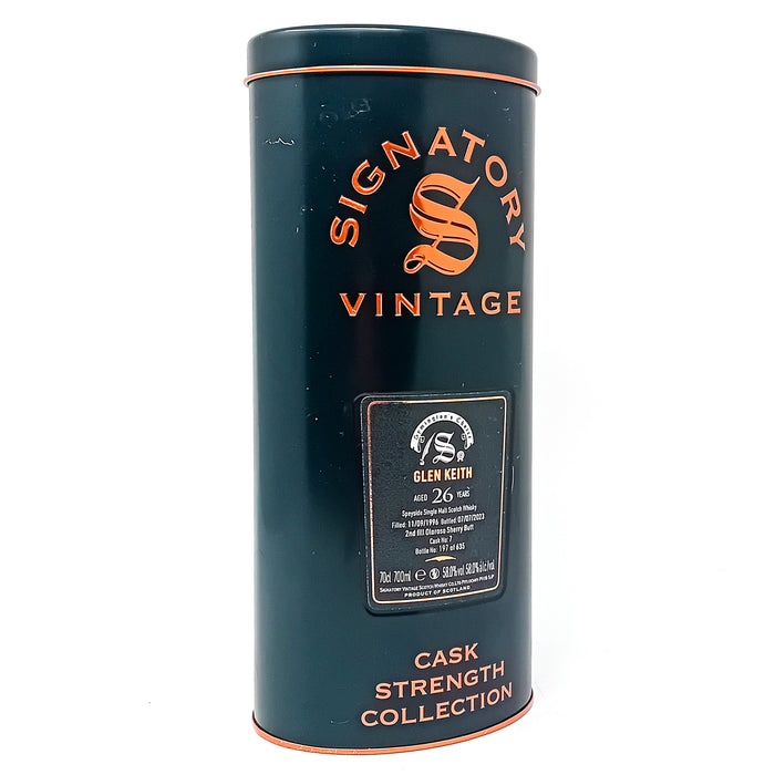 Glen Keith 1996 26 Year Old Signatory Vintage Single Malt Scotch Whisky, 70cl, 58.0% ABV