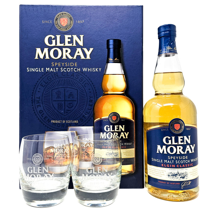 Glen Moray Elgin Classic Single Malt Whisky Gift Set, 70cl, 40% ABV