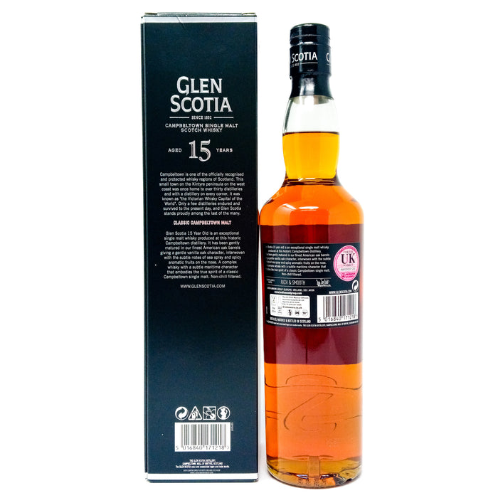 Glen Scotia 15 Year Old Single Malt Scotch Whisky, 70cl, 46% ABV