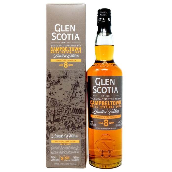 Glen Scotia 8 Year Old Peated PX Cask Finish Campbeltown Malts Festival 2022 Single Malt Scotch Whisky, 59.7% ABV