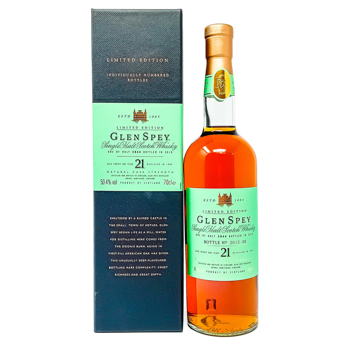Glen Spey 1989 21 Year Old Single Malt Scotch Whisky, 70cl, 50.4% ABV