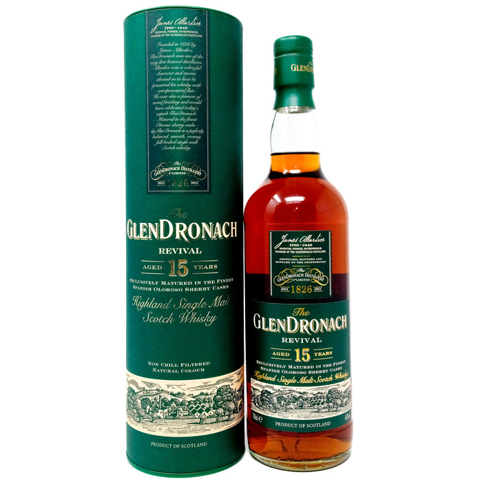 Glendronach 15 Year Old Revival Pre-2015 Single Malt Scotch Whisky, 70cl, 46% ABV