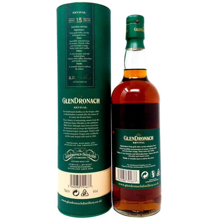 Glendronach 15 Year Old Revival Pre-2015 Single Malt Scotch Whisky, 70cl, 46% ABV