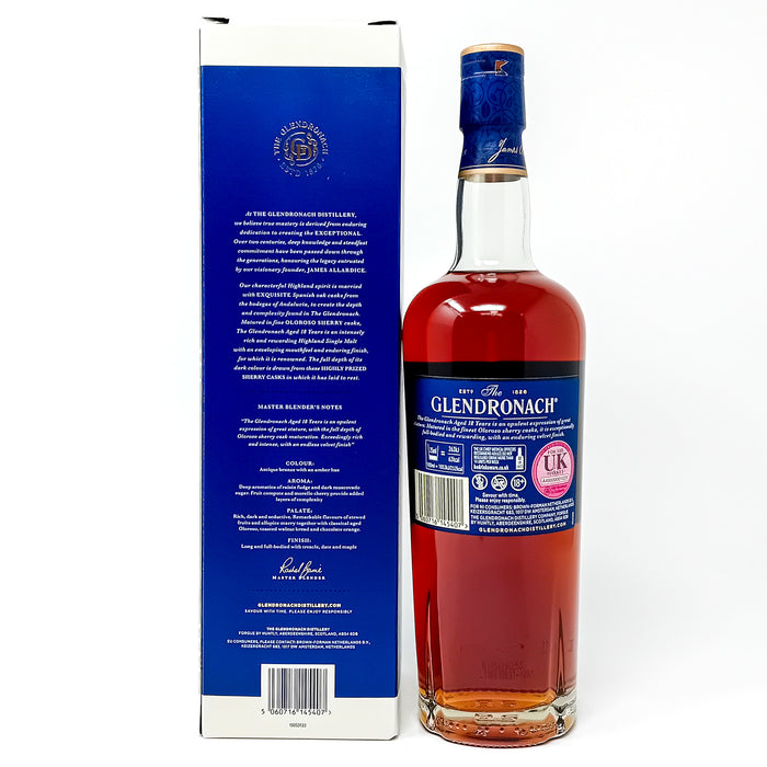 Glendronach 18 Year Old Sherry Cask Matured Single Malt Scotch Whisky, 70cl, 46% ABV