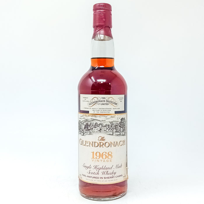 Glendronach 1968 Vintage 25 Year Old Single Malt Scotch Whisky, 75cl, 43% ABV