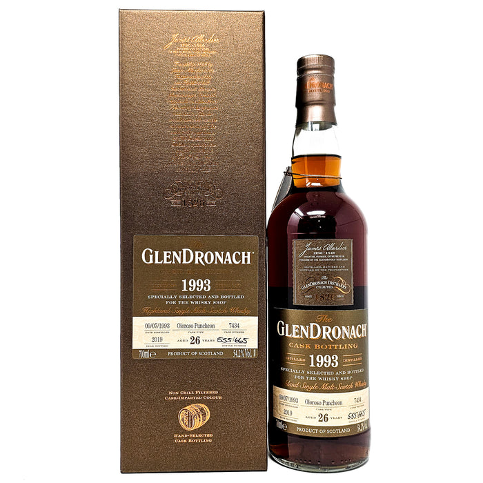 Glendronach 1993 26 Year Old Single Oloroso Puncheon #7434 Single Malt Scotch Whisky, 70cl, 54.2% ABV