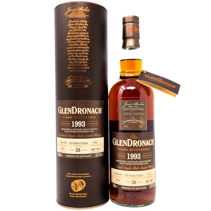 Glendronach 1993 Single PX Puncheon 26 Year Old #6732 Single Malt Scotch Whisky, 70cl, 50.9% ABV