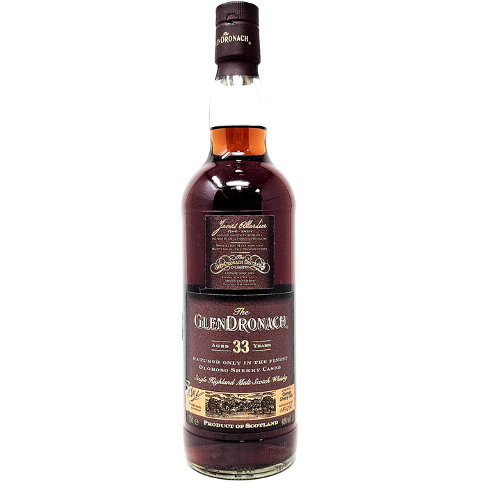 Glendronach 33 Year Old Single Malt Scotch Whisky, 70cl, 40% ABV
