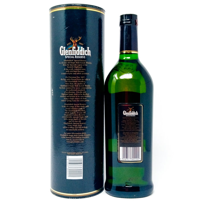 Glenfiddich 12 Year Old Special Reserve Single Malt Scotch Whisky, 1L, 43% ABV