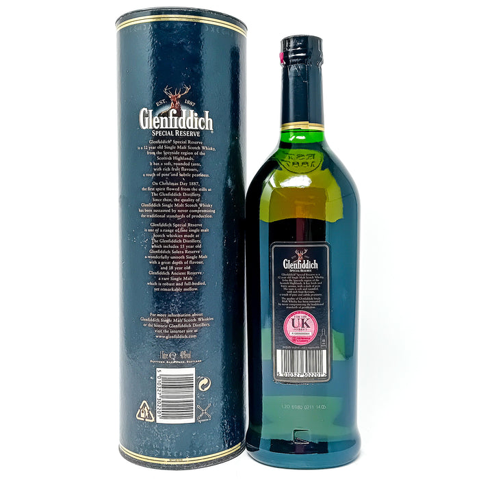 Glenfiddich 12 Year Old Special Reserve Single Malt Scotch Whisky, 1L, 43% ABV