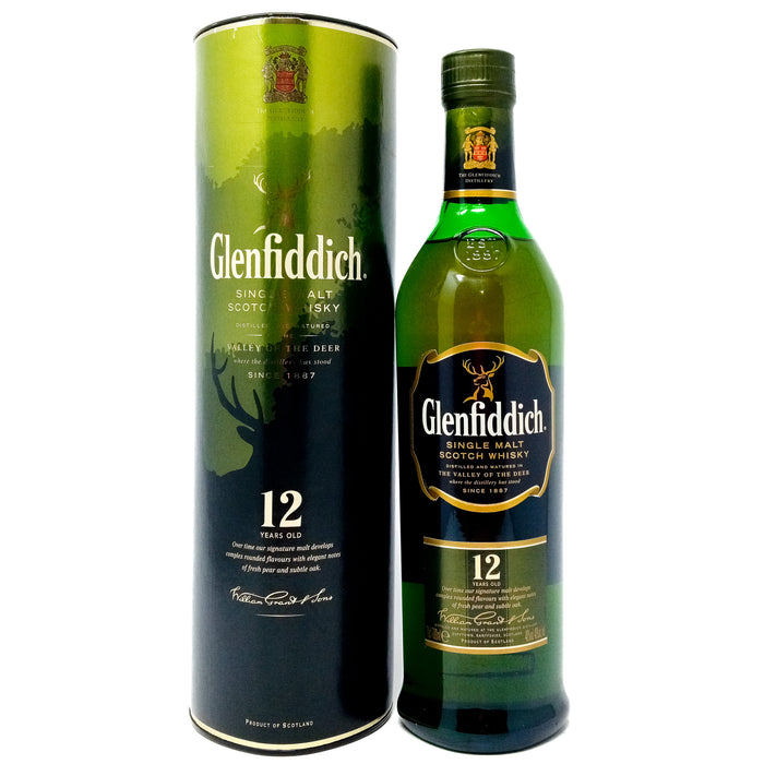 Glenfiddich 12 Year Old Single Malt Scotch Whisky, 70cl, 40% ABV