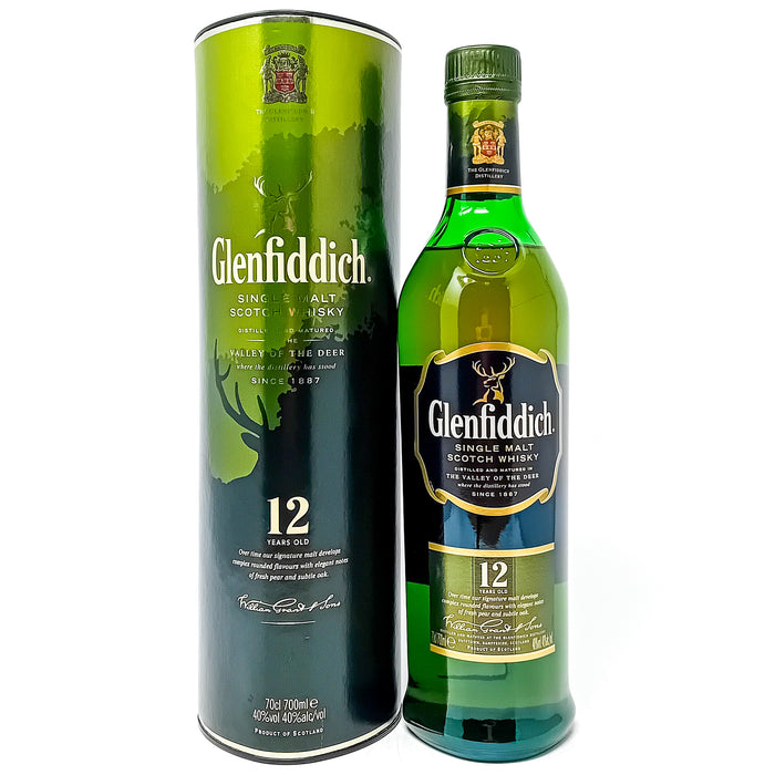 Glenfiddich 12 Year Old Single Malt Scotch Whisky, 70cl, 40% ABV