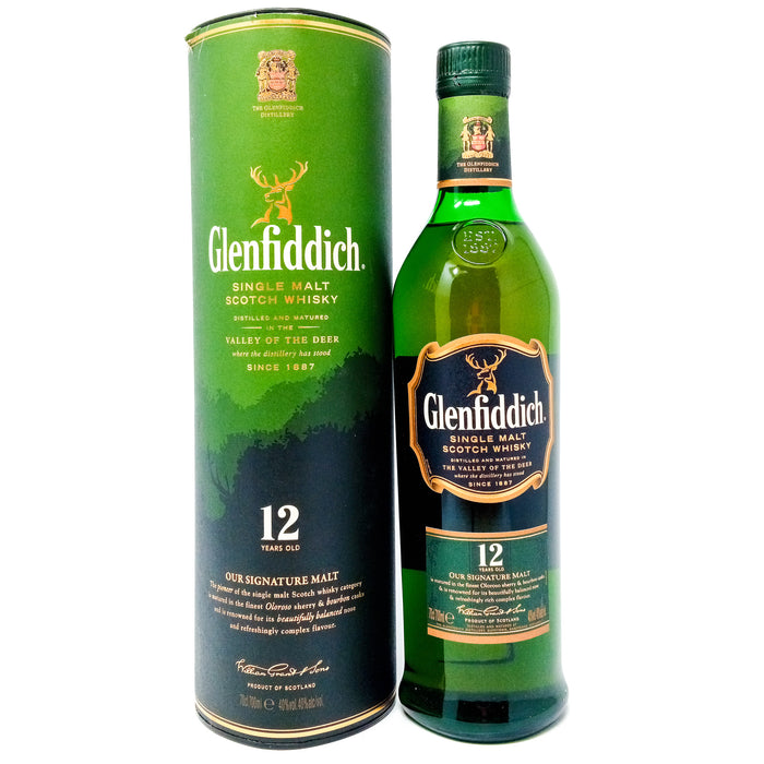 Glenfiddich 12 Year Old Single Malt Scotch Whisky, 70cl, 40% ABV