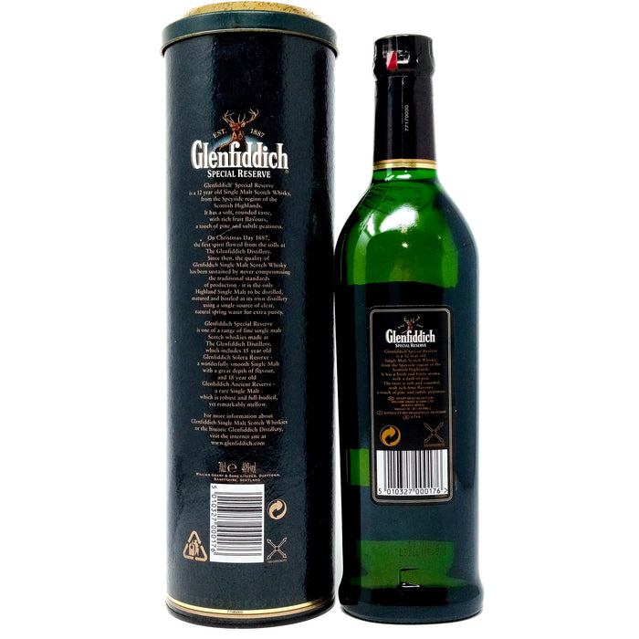 Glenfiddich 12 Year Old Special Reserve Single Malt Scotch Whisky, 70cl, 40% ABV