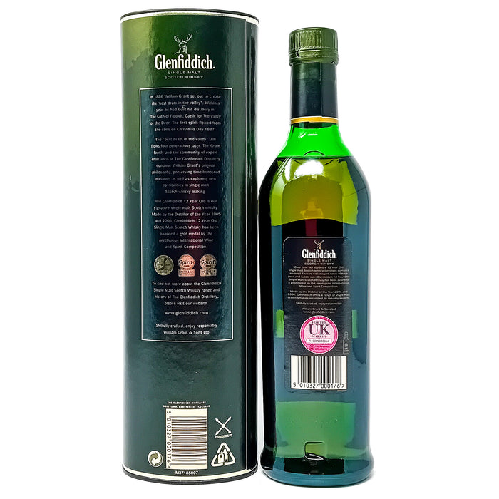 Glenfiddich 12 Year Old Single Malt Scotch Whisky, 70cl, 40% ABV