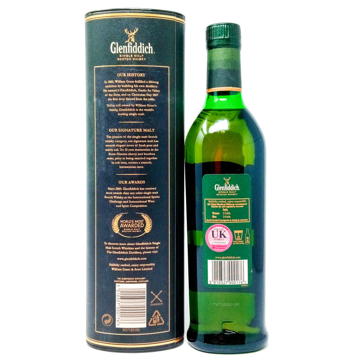 Glenfiddich 12 Year Old Single Malt Scotch Whisky, 70cl, 40% ABV