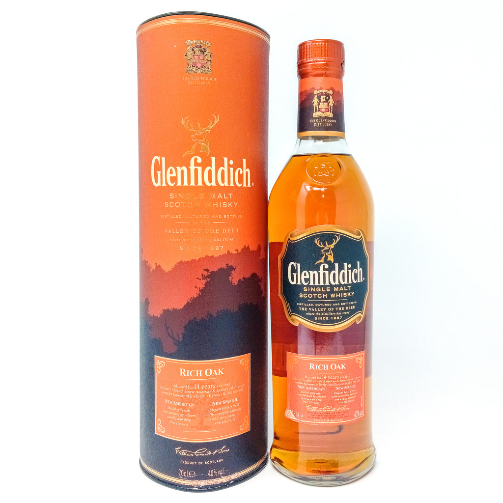 Glenfiddich 14 Year Old Rich Oak Single Malt Scotch Whisky 70cl, 40% A