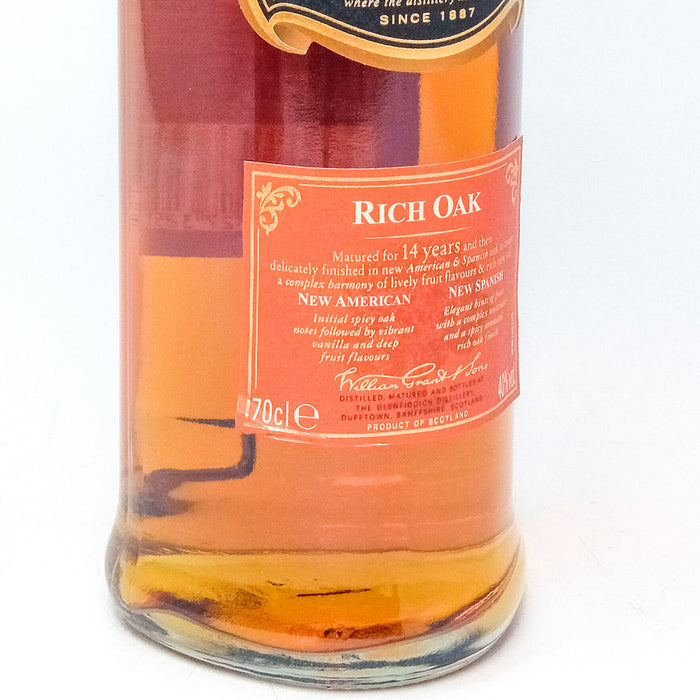 Glenfiddich 14 Year Old Rich Oak Single Malt Scotch Whisky 70cl, 40% ABV