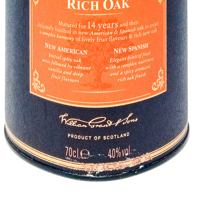 Glenfiddich 14 Year Old Rich Oak Single Malt Scotch Whisky 70cl, 40% ABV