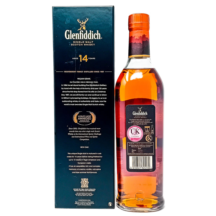 Glenfiddich 14 Year Old Rich Oak Pre-2014 Single Malt Whisky 70cl, 40% ABV