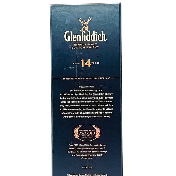 Glenfiddich 14 Year Old Rich Oak Pre-2014 Single Malt Whisky 70cl, 40% ABV