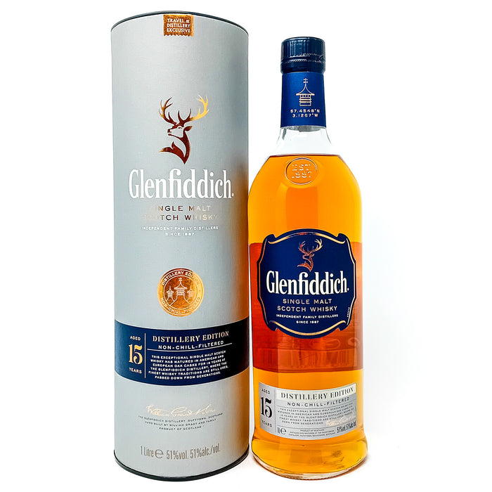 Glenfiddich 15 Year Old Distillery Edition Single Malt Scotch Whisky, 1L, 51% ABV