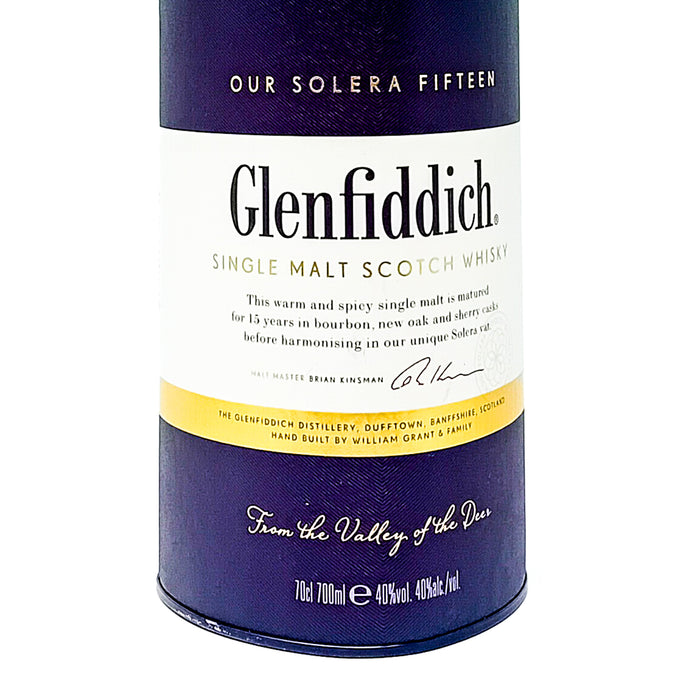 Glenfiddich 15 Year Old Solera Single Malt Scotch Whisky, 70cl, 40% ABV