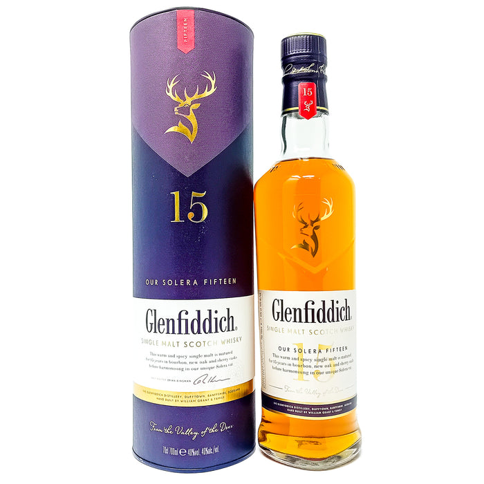 Glenfiddich 15 Year Old Solera Single Malt Scotch Whisky, 70cl, 40% ABV