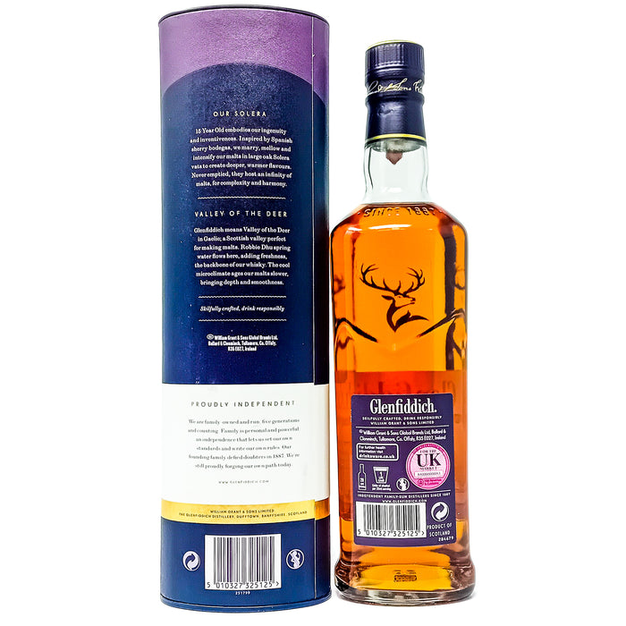 Glenfiddich 15 Year Old Solera Single Malt Scotch Whisky, 70cl, 40% ABV