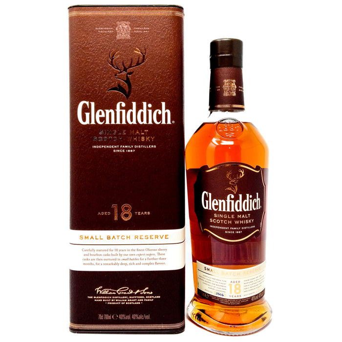 Glenfiddich 18 Year Old Small Batch Reserve Single Malt Scotch Whisky, 70cl, 40% ABV