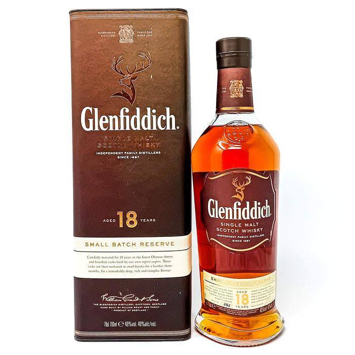 Glenfiddich 18 Year Old Small Batch Reserve Single Malt Scotch Whisky, 70cl, 40% ABV