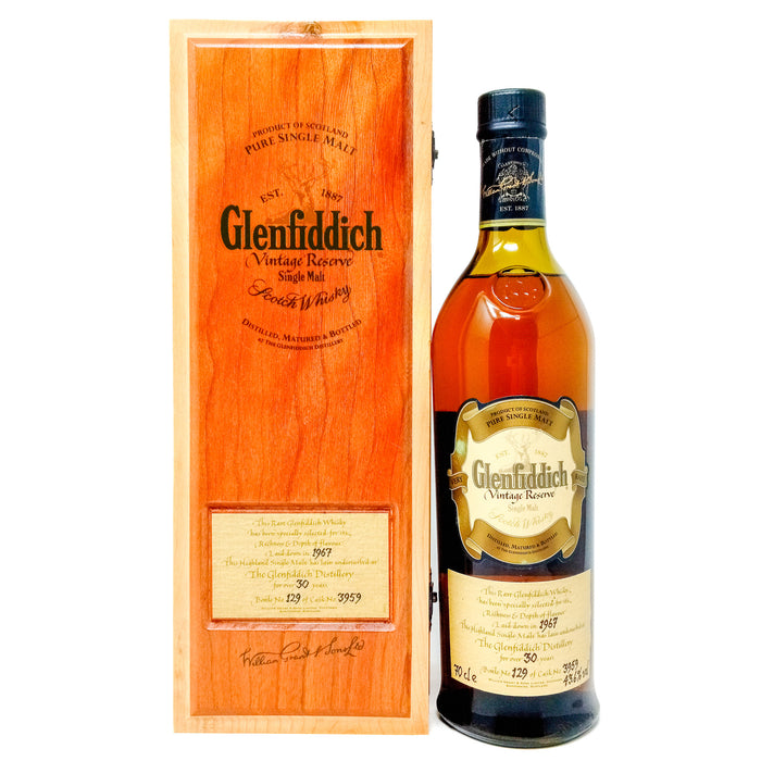 Glenfiddich 1967 30 Year Old Vintage Reserve Single Malt Scotch Whisky, 70cl, 43.6% ABV