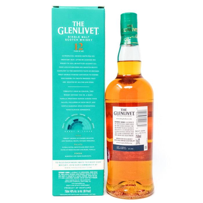 Glenlivet 12 Year Old Double Oak Single Malt Scotch Whisky, 70cl, 40% ABV