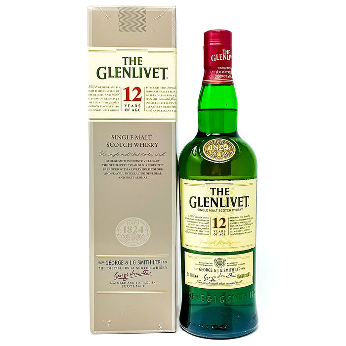 Glenlivet 12 Year Old Single Malt Scotch Whisky, 70cl, 40% ABV