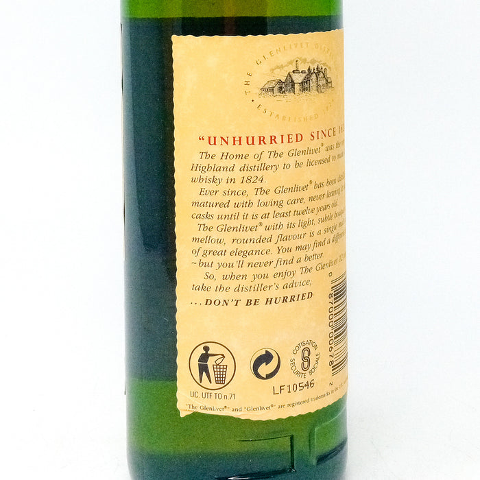 Glenlivet 12 Year Old Single Malt Scotch Whisky, 70cl, 40% ABV