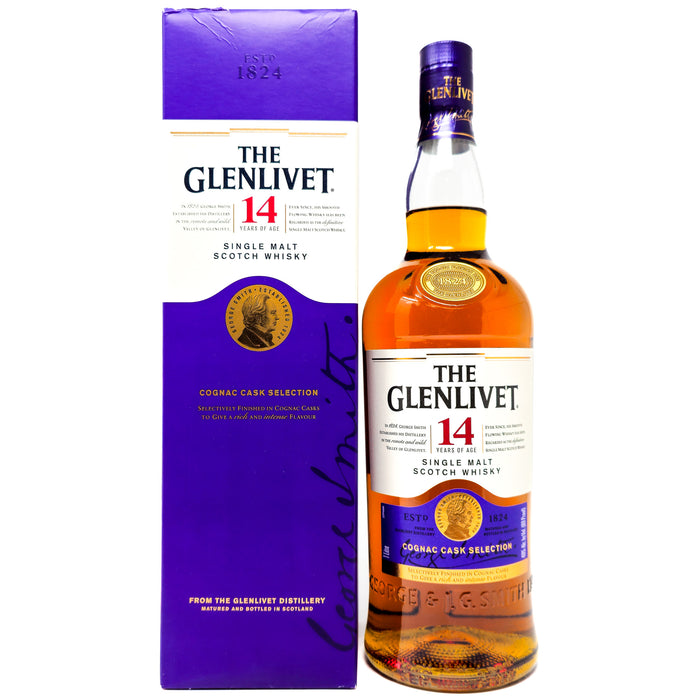 Glenlivet 14 Year Old Cognac Cask Matured Single Malt Scotch Whisky, 1L, 40% ABV