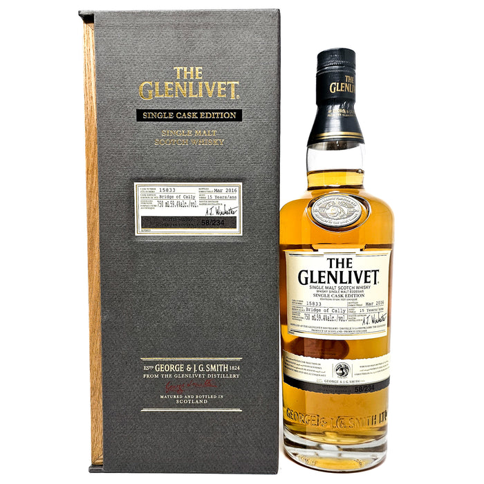 Glenlivet 2018 15 Year Old Single Cask #15833 Single Malt Scotch Whisky, 75cl, 59.4% ABV